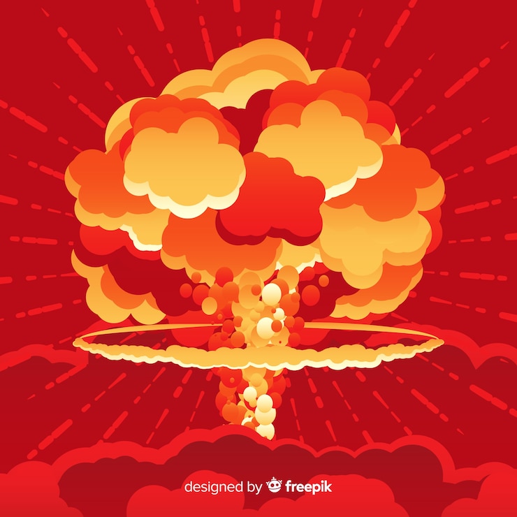 Free Vector nuclear bomb effect flat style