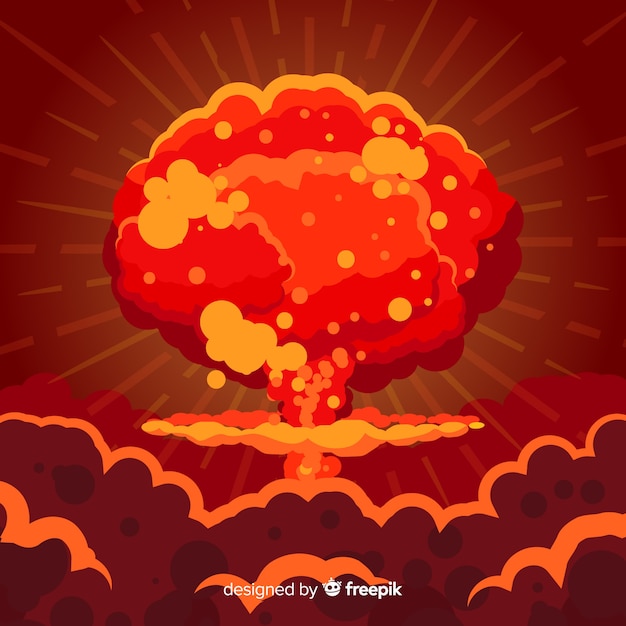 Free vector nuclear bomb effect flat style