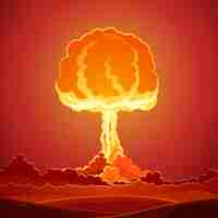Бесплатное векторное изображение Шаблон взрыва ядерной бомбы