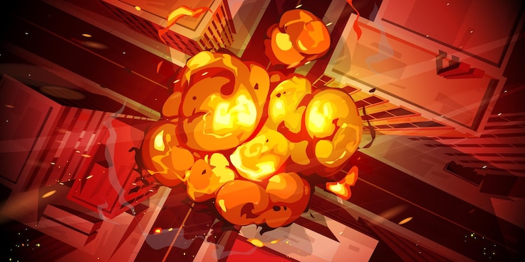 무료 Vector 도시에서 핵폭발 보기 불타는 버섯