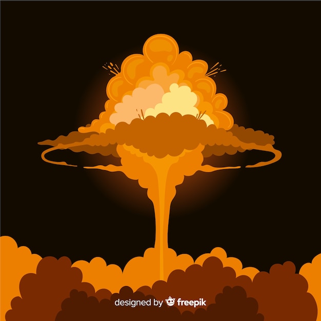 Free vector nuclear explosion effect cartoon style