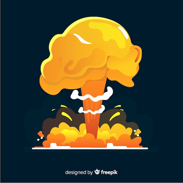 Nuclear explosion effect cartoon style