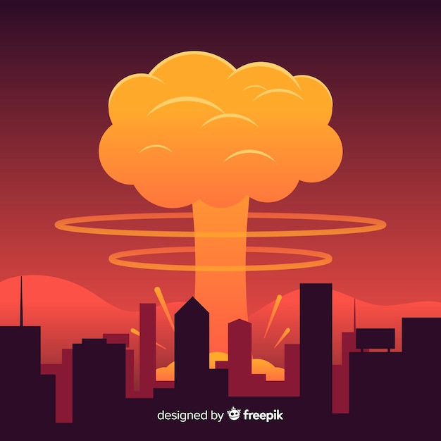 Free vector nuclear explosion effect flat design