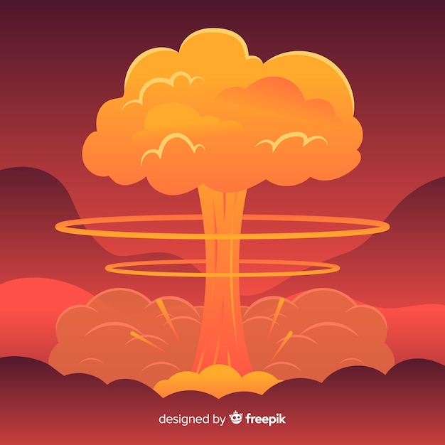 Free vector nuclear explosion effect flat design