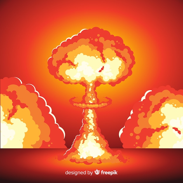 Free vector nuclear explosion illustration cartoon style