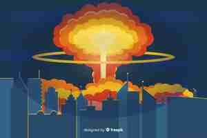 Free vector nuclear explosion illustration cartoon style