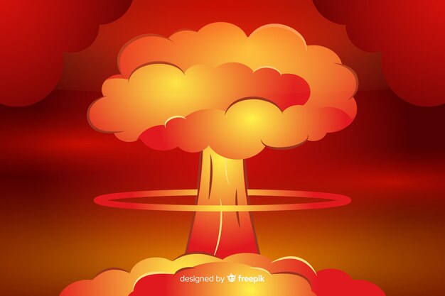 핵 폭발 그림 만화 스타일