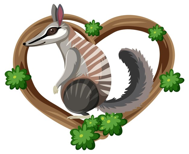 numbat in heart frame