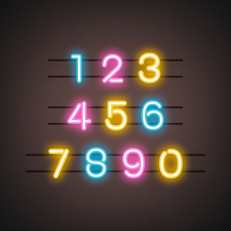 Free Vector number 0-9 numeral system vector