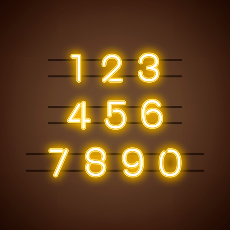 Free Vector number 0-9 numeral system vector