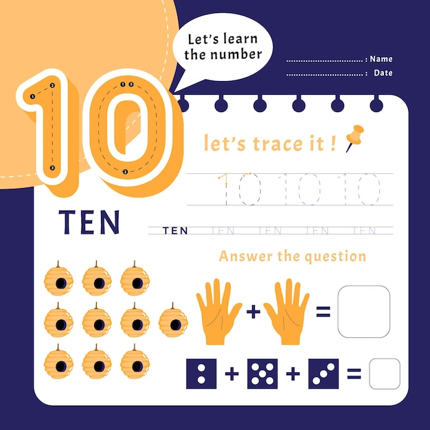 Number 10 worksheet template