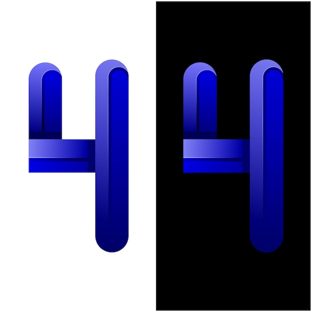 Vettore gratuito design del logo blu sfumato numero 4