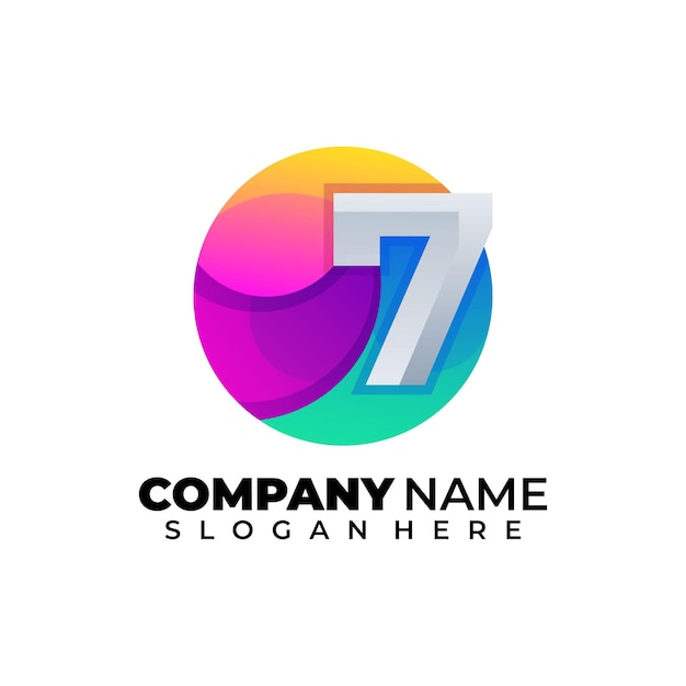 Free vector number 7 and circle logo