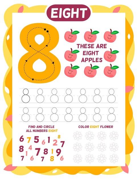 Number 8 worksheet template