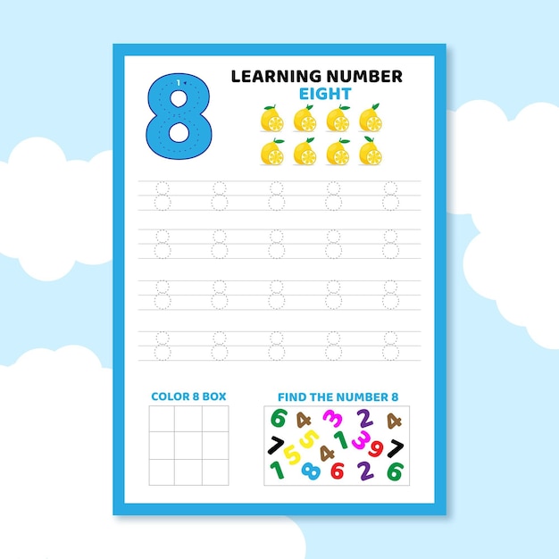 Number 8 worksheet template