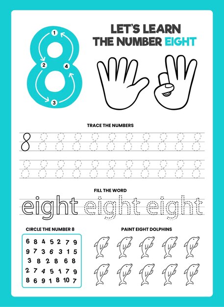 Number 8 worksheet template