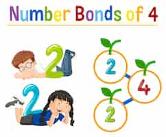 Free vector number bonds of four