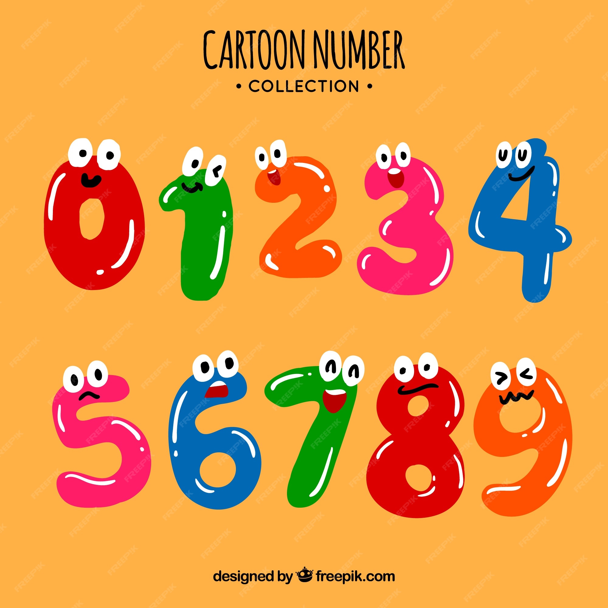 Cartoon numbers для детского сада