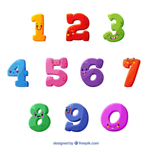 Free vector number collection with fun style