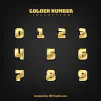 Free vector number collection with golden style