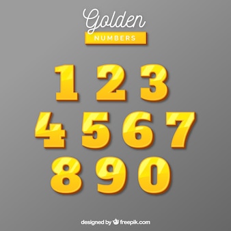 Коллекция номеров с золотым стилем Premium векторы