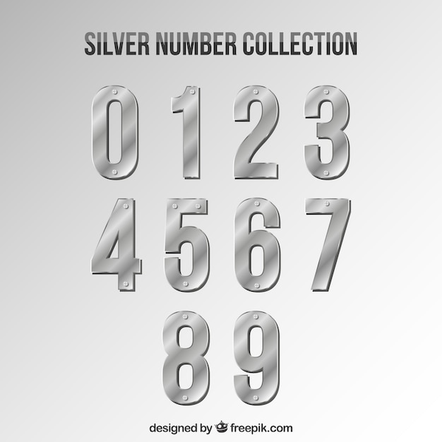 Number collection with silver style