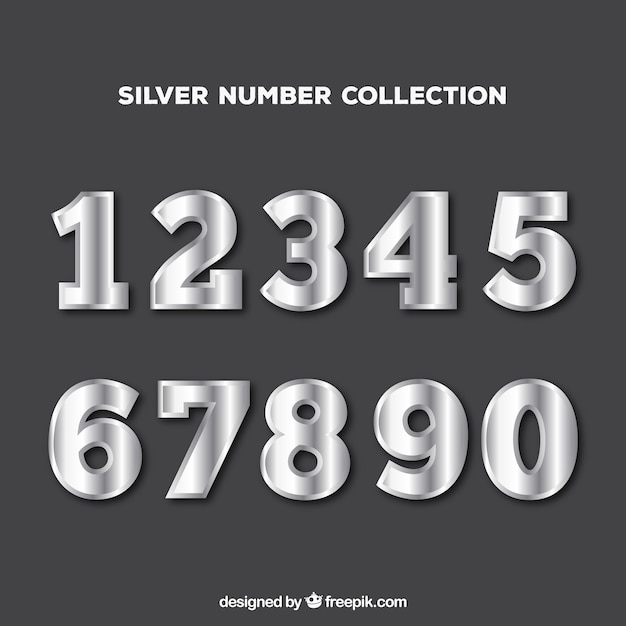 Number collection with silver style