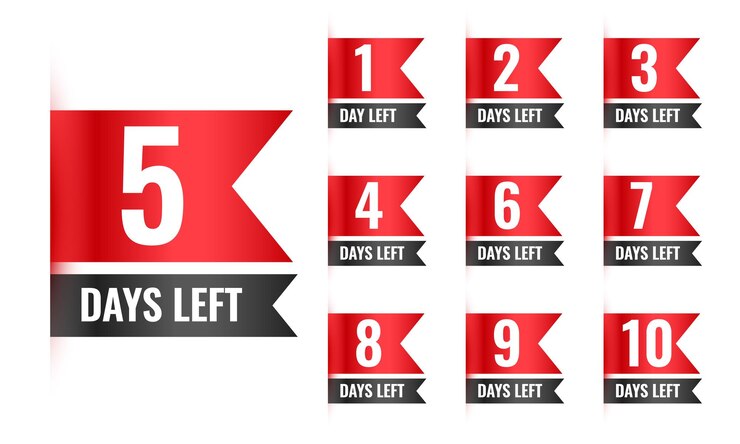 Free Vector number of days to go template for retail or online store
