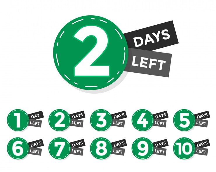 Free Vector number of days left badge or label design