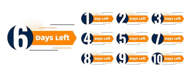 Free vector number of days left banner design