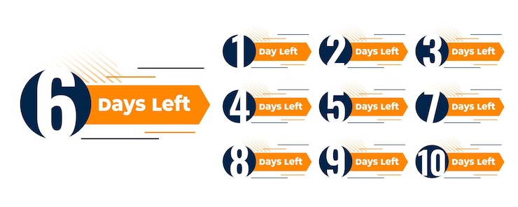 Free Vector number of days left banner design