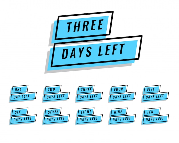 Number of days left banner for sale and promotion – Vector Templates | Free Vector Download