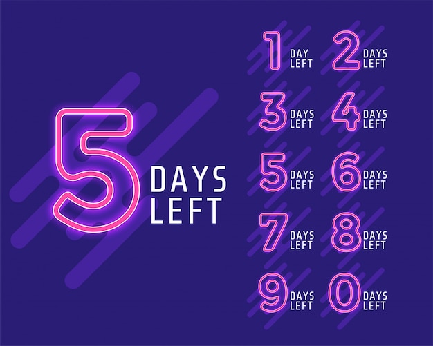 Free vector number of days left banner