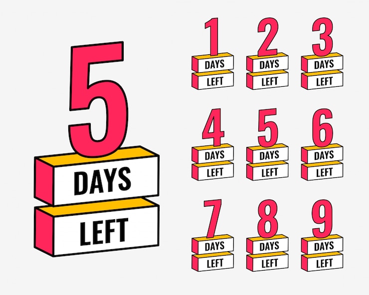 Free Vector number of days left countdown banner 
