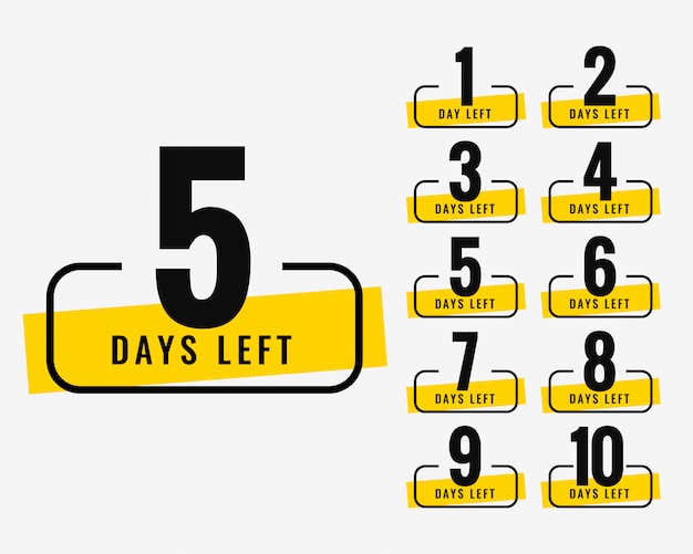 Number of days left promotional banner symbol