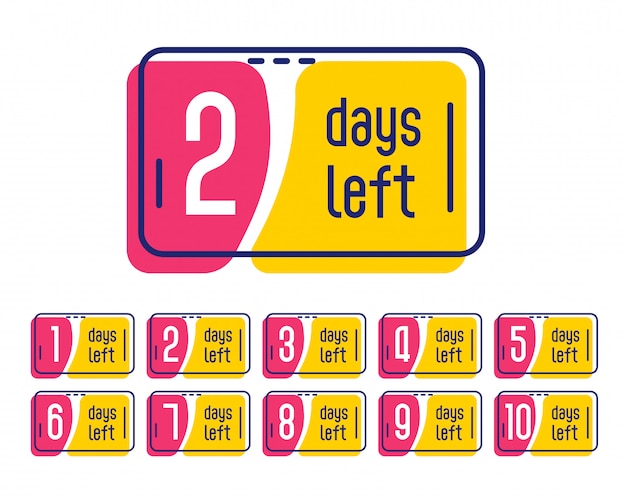 Number of days left promotional label banner