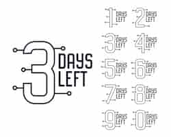 Free vector number of days left timer banner