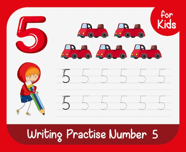 Number five tracing worksheets