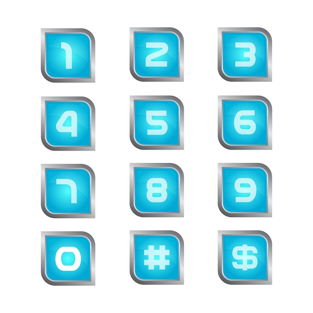 Free vector number icons collection