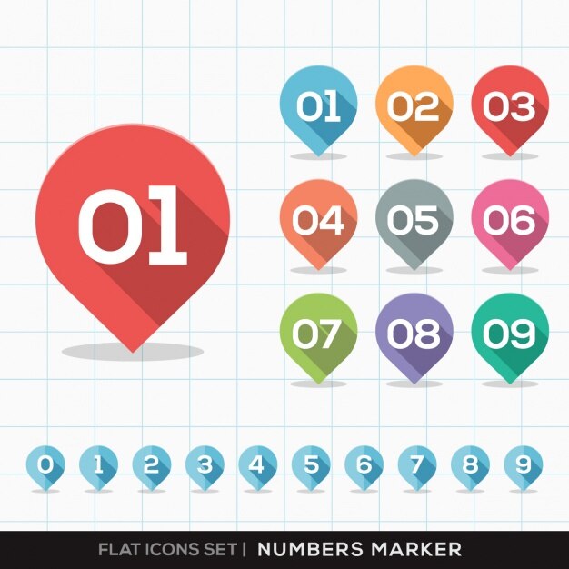 Number markers collection 