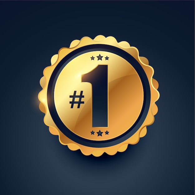 Free vector number one award winner golden label design