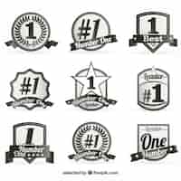 Free vector number one badges