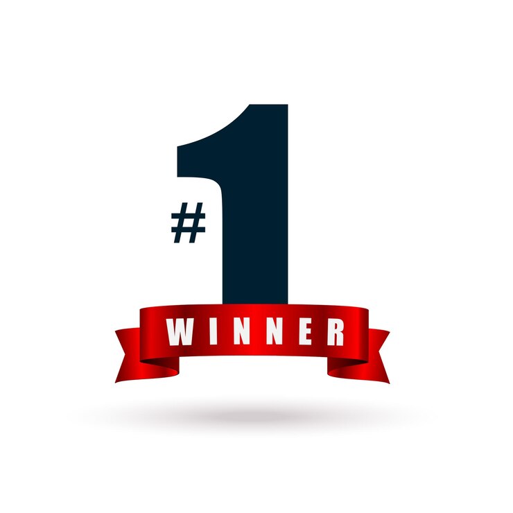 Free Vector number one first place winner label