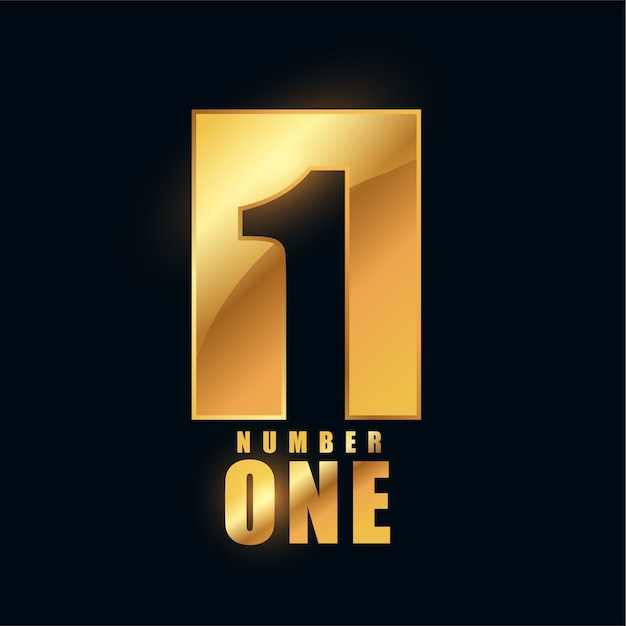 Number one golden shiny label design