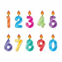 Free vector number shaped birthday candlesv