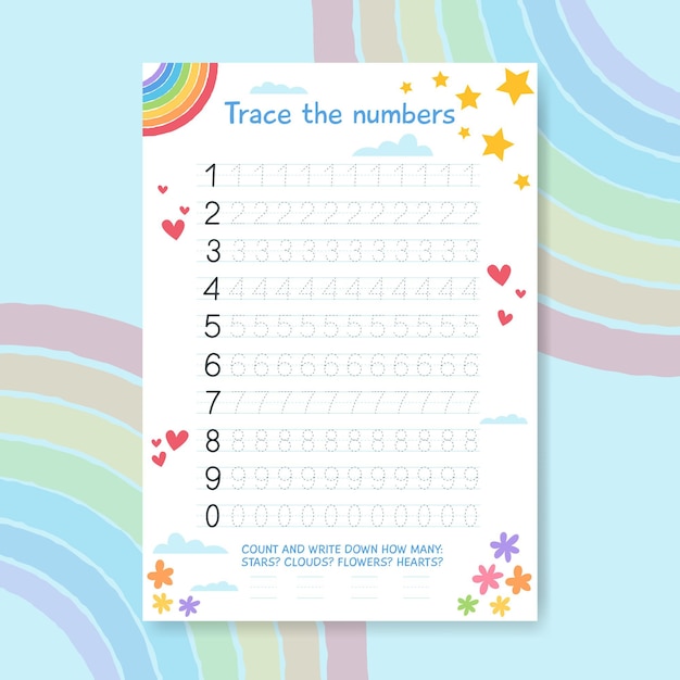 Number tracing template