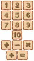 Free vector number on wooden board