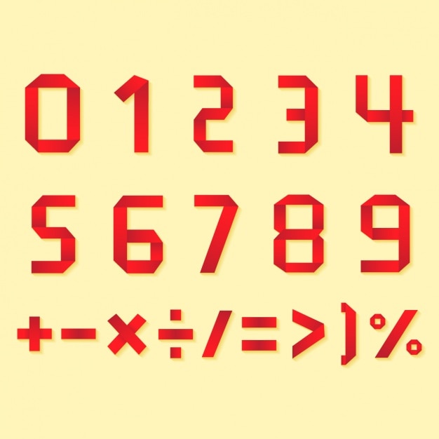 Numbers and symbols design