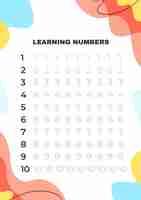 Free vector numbers tracing template