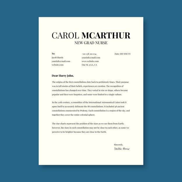 nurse cover letter template